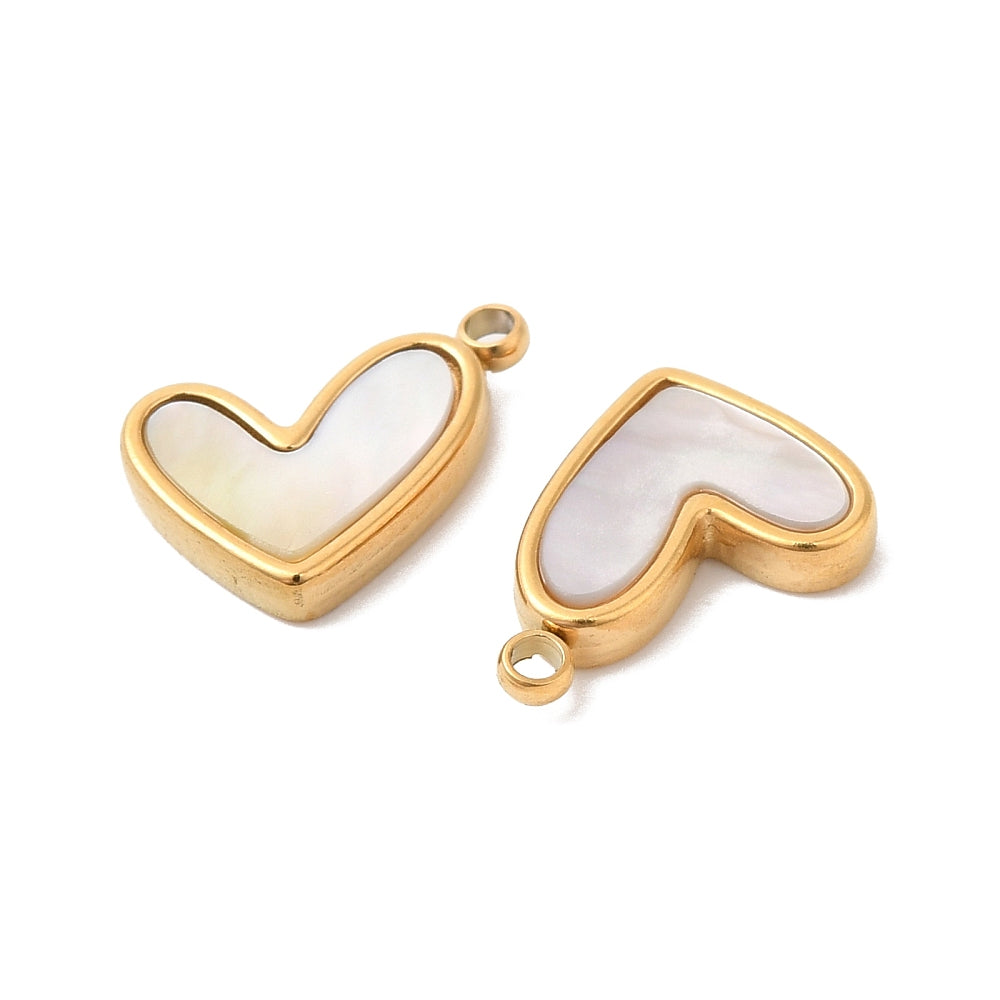Mini white heart charm