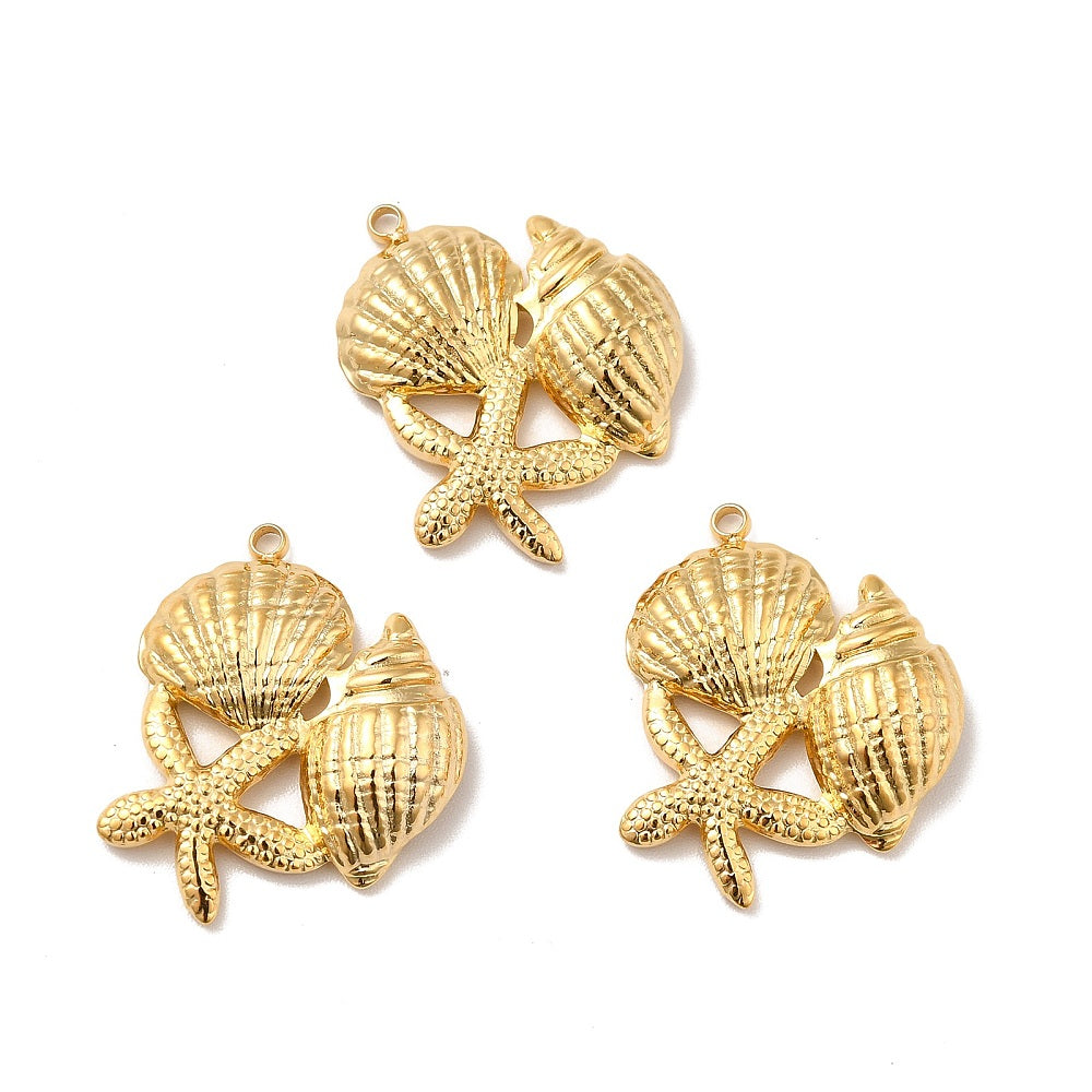 Estrella de mar y concha charm