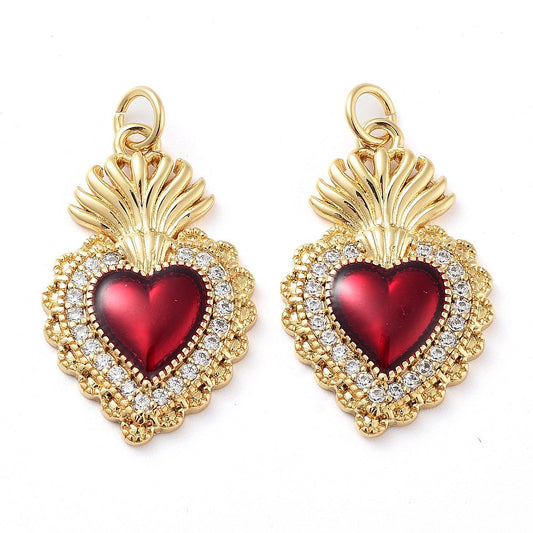 Red sacred heart charm