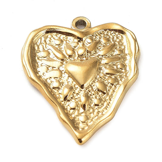 Textured Heart charm