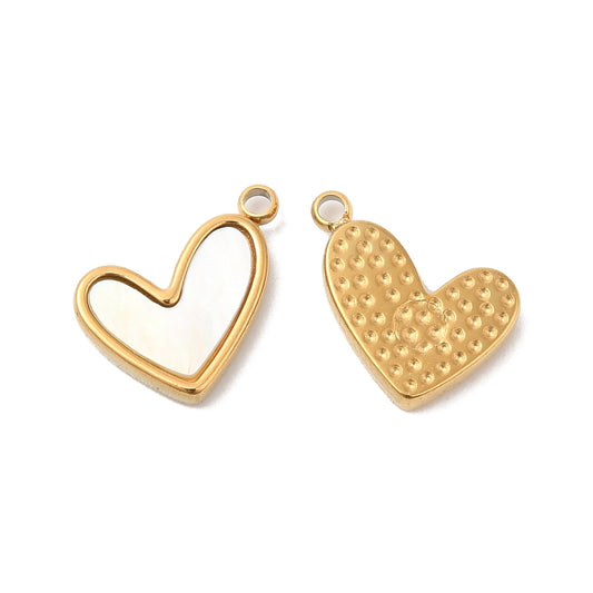 Mini white heart charm