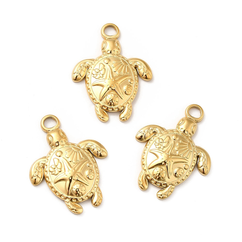 Tortuga con estrella de mar charm