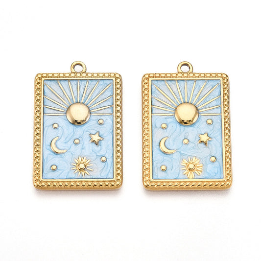 Moon and star charm