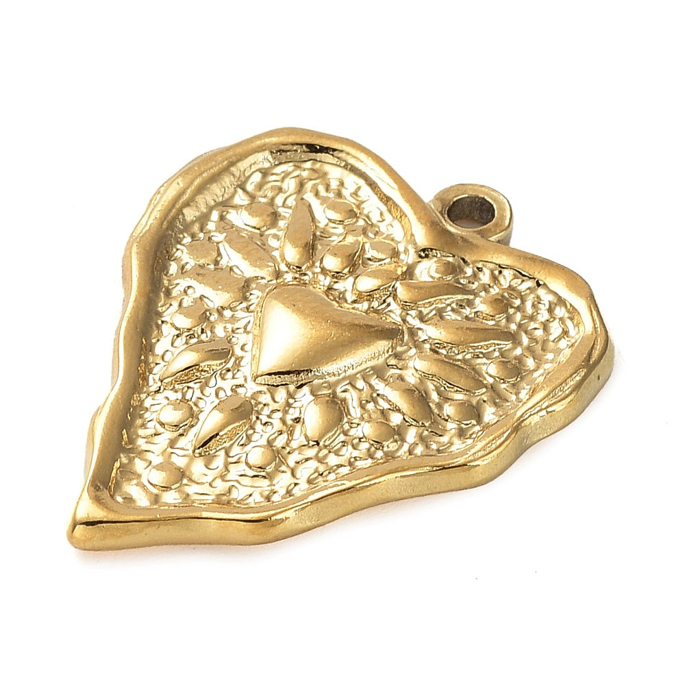 Textured Heart charm